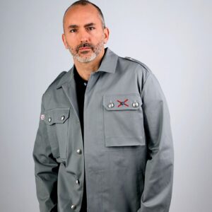 Sahariana Estilo Militar Gris