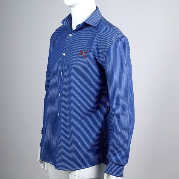 Camisa Regular Azul con Rayas