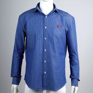 Camisa Regular Azul con Rayas