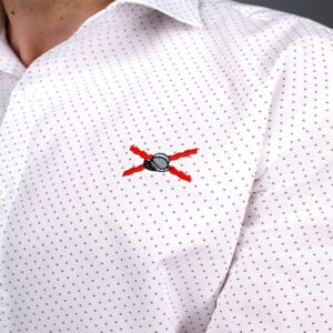 Camisa Regular Blanca con Estampado de Puntos