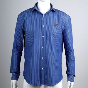 Camisa Regular Azul con Rayas